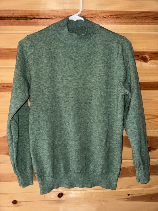 Sweaters - Green Mock Neck Sweater